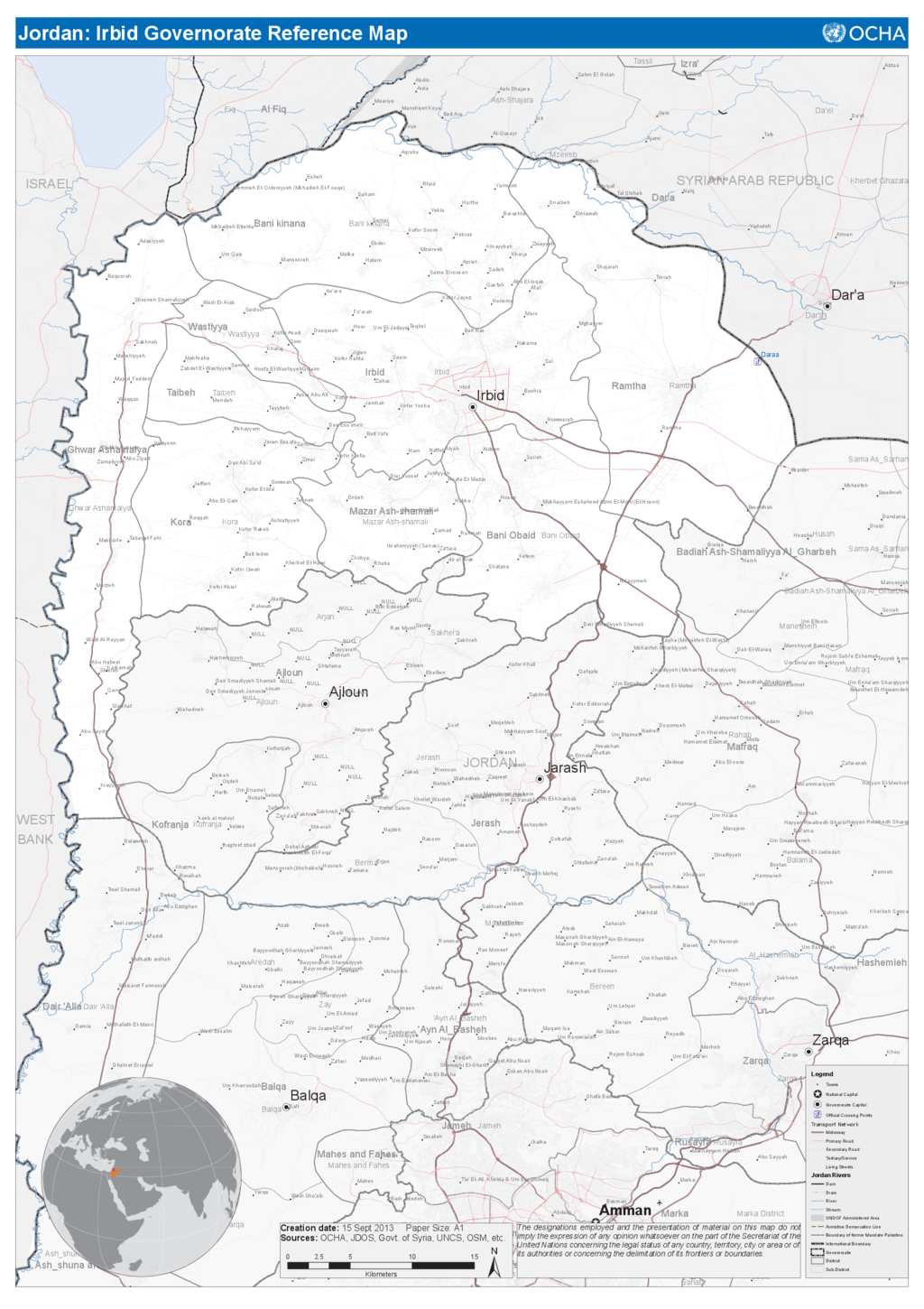 Document Irbid Governorate Reference Map