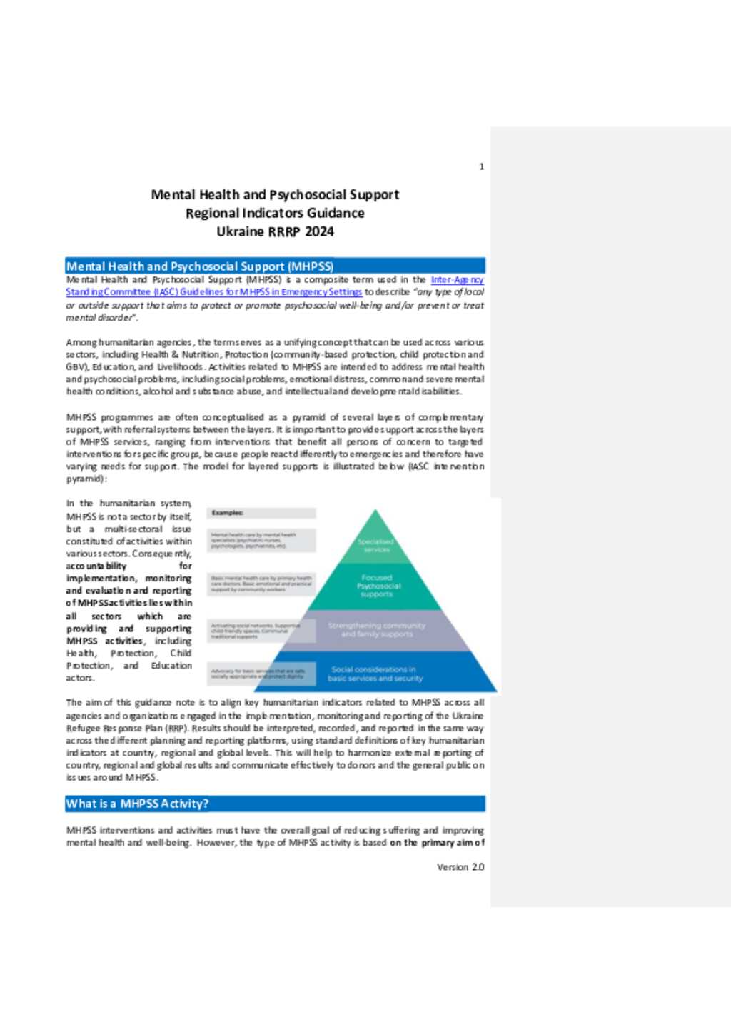 Document MHPSS Regional Indicators Guide 2024 RRP